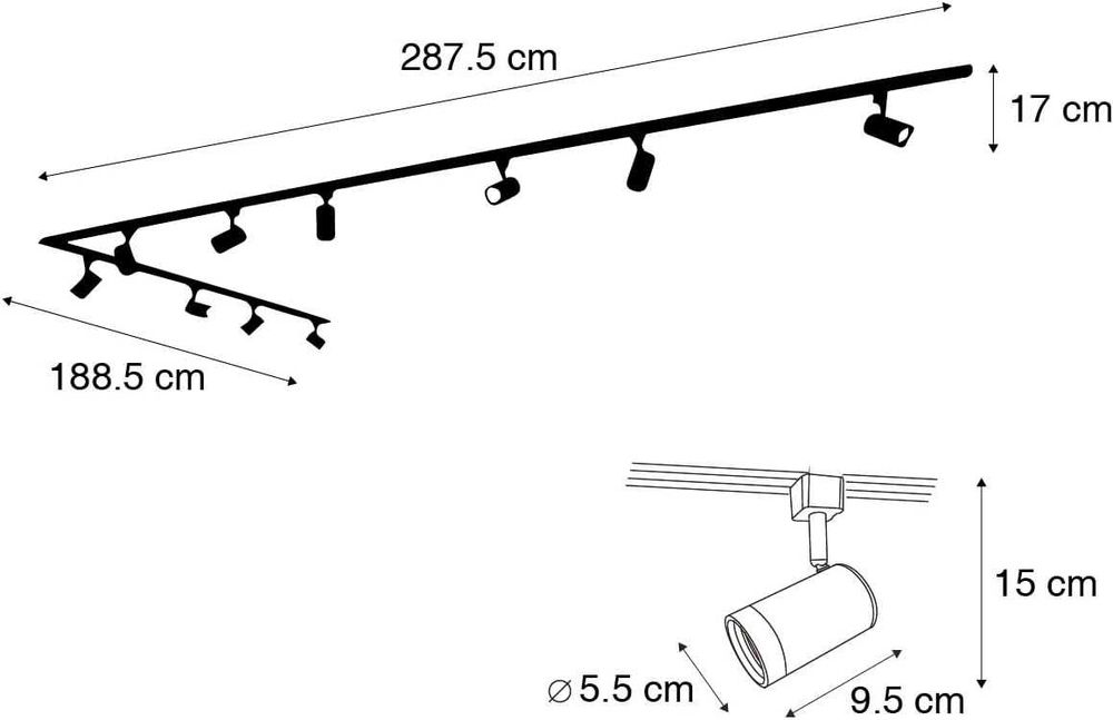 Qazqa  Jeana - Модерна алуминиева 1-фазна шинна осветителна система