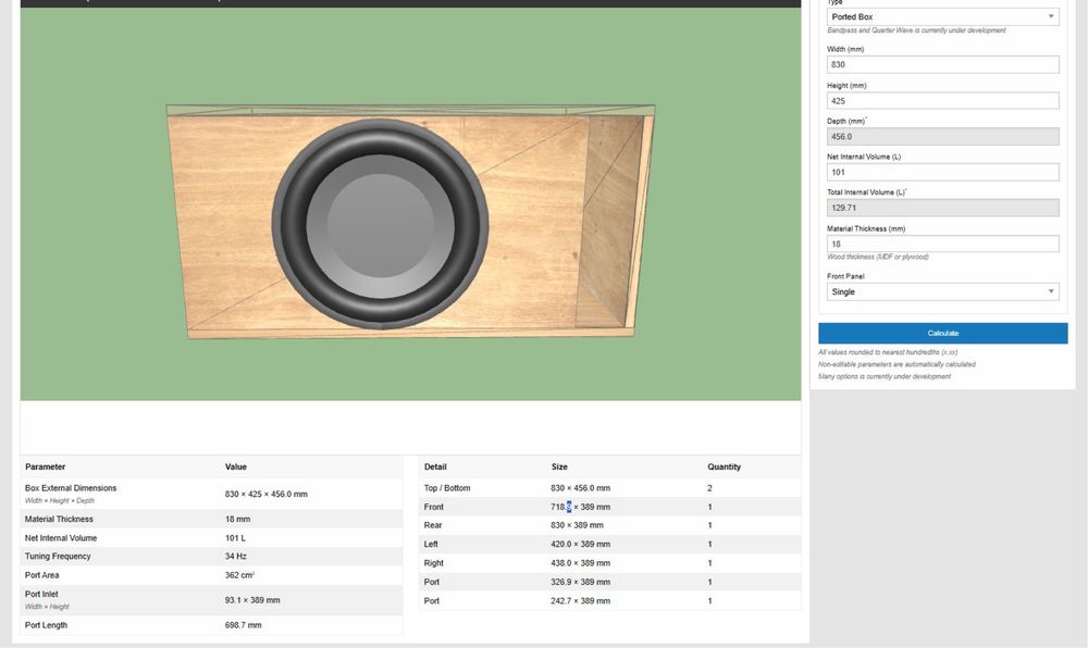 Incinta custom subwoofer 15inch 101L