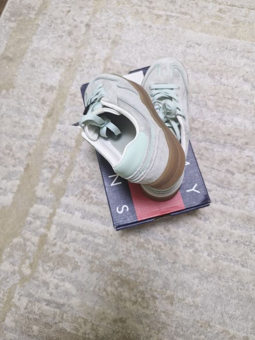 Adidasi Tommy 37 verde menta dama, piele intoarsa