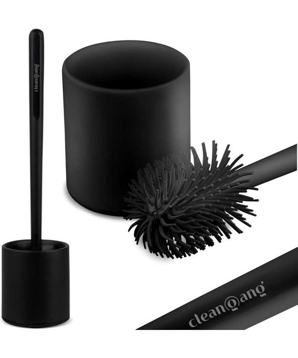 Perie de toaleta din silicon negru, Cleangang