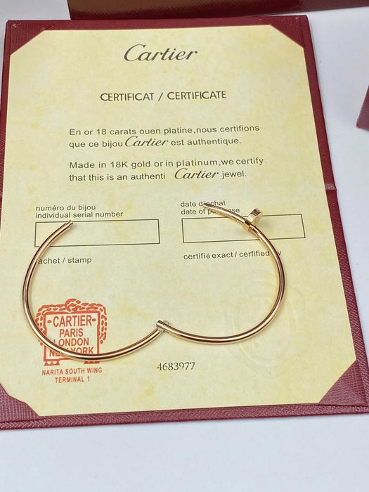 Brățară Cartier Cui Slim 16 Aur Roz 18K cu Diamante