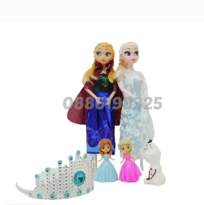 Голям Комплект кукли Елза и Анна с Олаф, 4бр кукли + Олаф Frozen