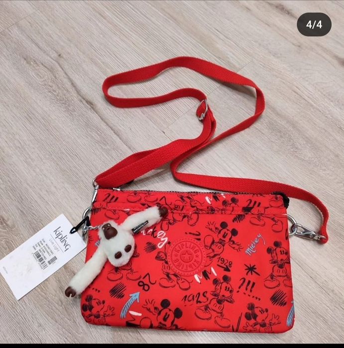 Красная Сумка Kipling с обезьяной