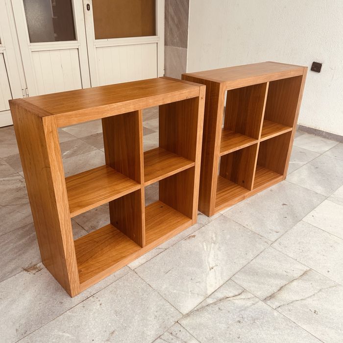 Комплект 2 дървени етажерки 70x70 – модерна визия и здравина