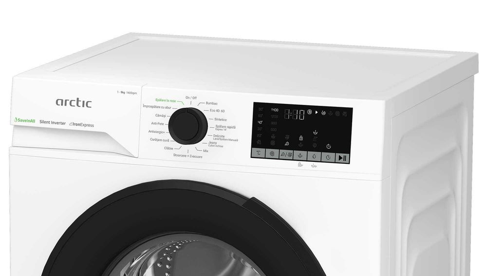 Нова инверторна пералня  Arctic, APLM2WFSU29412WPB, 9 кг