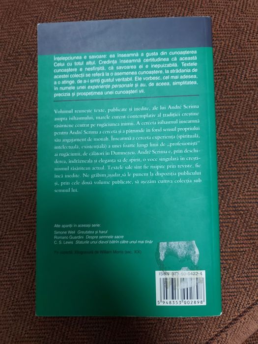 Carte Isihasm Andre Scrima