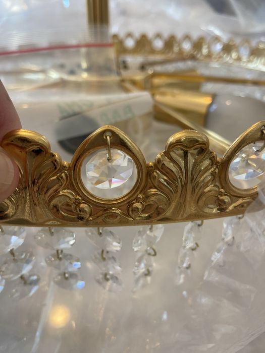 Candelabru Lustra Gold Cupru cu cristale