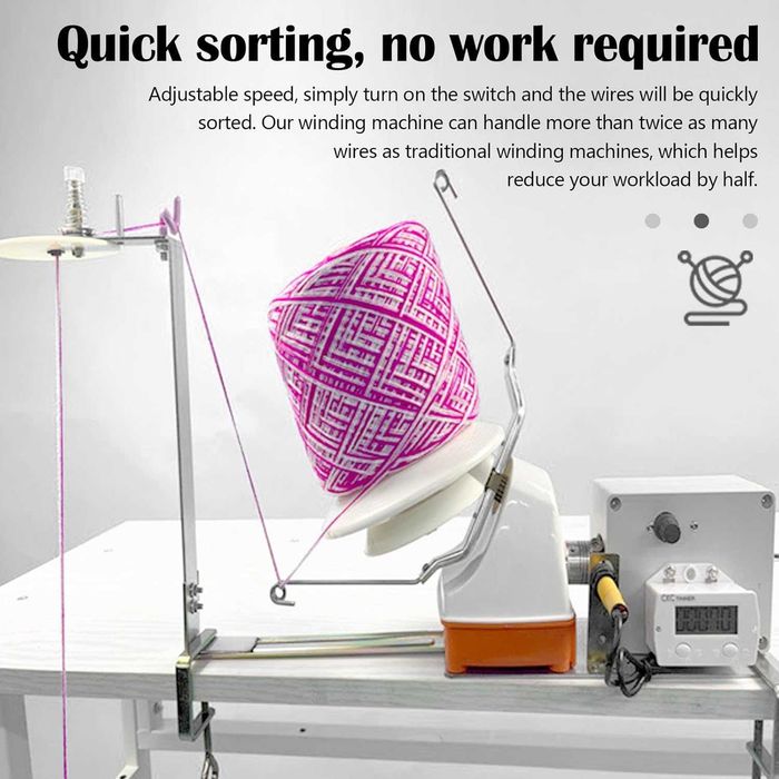 BONJUME Răsucitor Electric de Lână, Bobinator Fire, Viteza Reglabilă