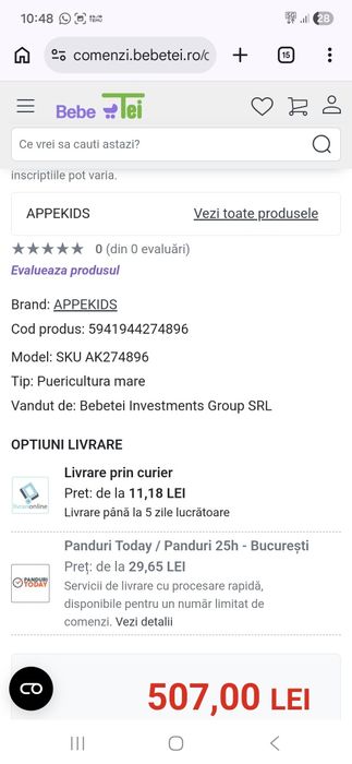 Leagan bebe , este in cutie sigilat, achizitionat din bebe tei