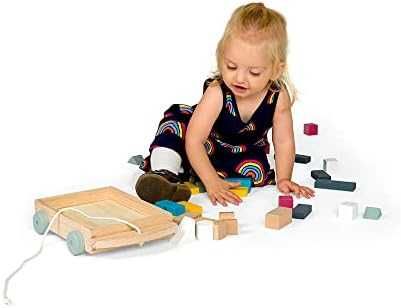 Нова Детска играчка дървена количка образователна игра с форми цвят