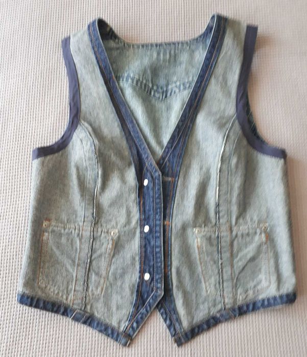 Дамски зелен елек  TAIFUN – M, Дънков елек - М - 2 бр.