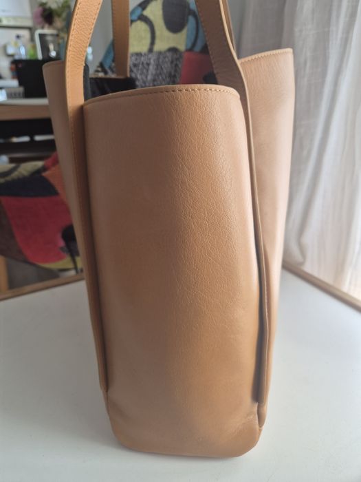 Geanta piele naturala Lasocki 32×33x13 maro caramel