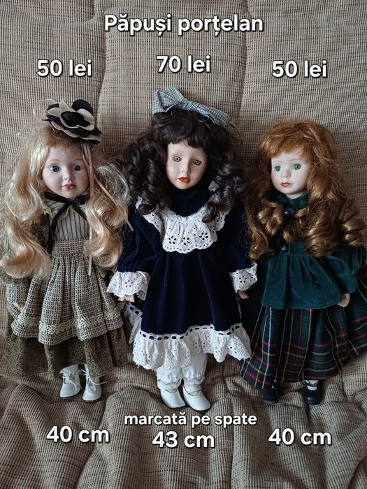 Păpuși porțelan 40/45 cm