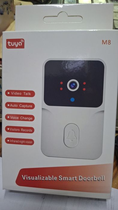 Sonerie video inteligentă fără fir, Wi-Ficu cameră HD, viziune nocturnă și control prin aplicația mobilă.