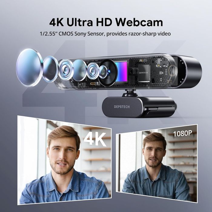 Нова 4K Ultra HD web cam (уеб камера) DEPSTECH DW50 Pro