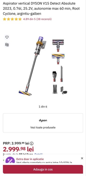 Aspirator V15 Dyson detect absolute