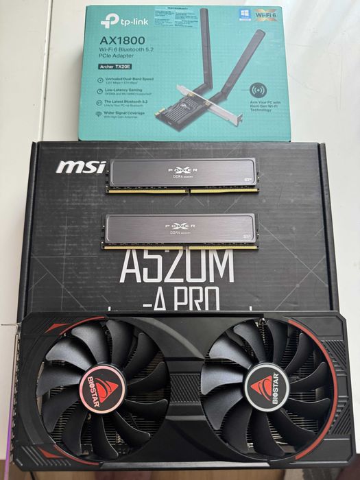 Biostar RTX 3060TI+32GB3200mhz+WiFi TX20E+A520a m-pro