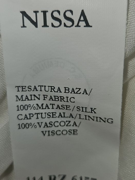 Vand rochie Nissa L 100% silk matase cu broderie