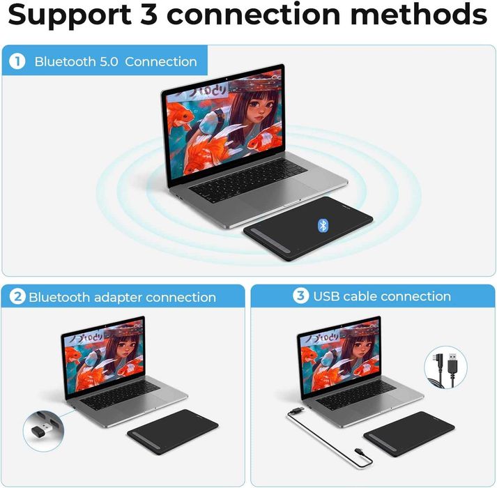 Новинка! Графический Планшет Xp-Pen Deco MW Беспроводной Черный