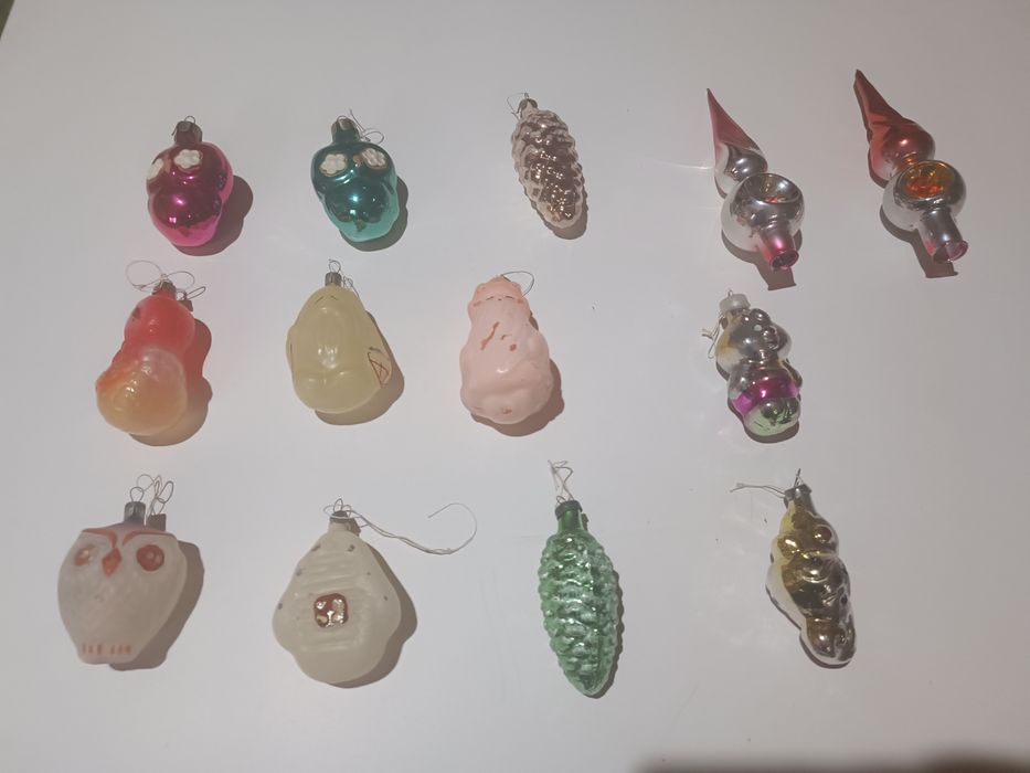 Ёлочные игрушки, ваза винтаж