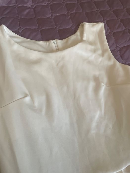 Дамска бяла рокля с цветя S/M размер