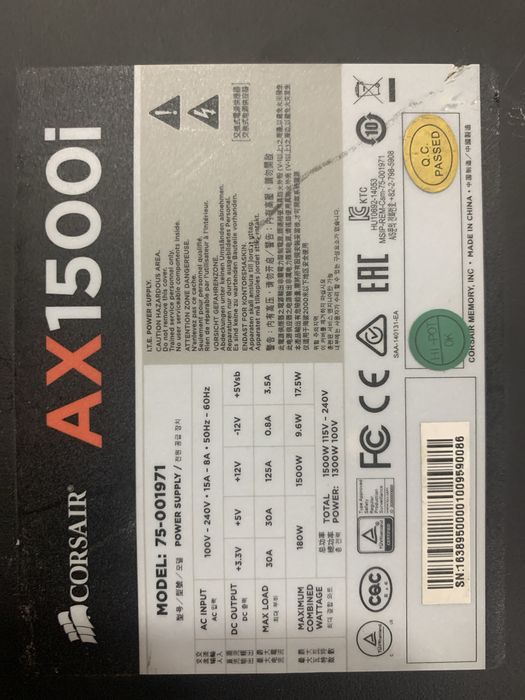 Sursǎ CorsairAX1500i