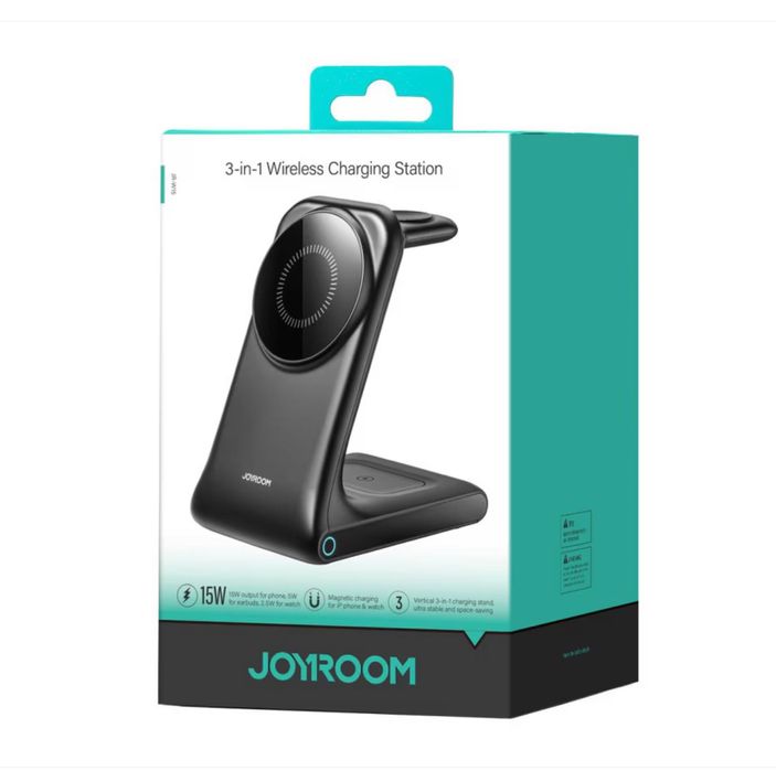 Stație de încărcare Joyroom W15, 15W, 3in1, negru