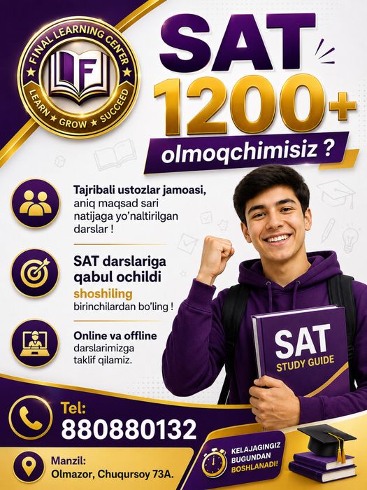 SAT online bepul kurslarimizga yoziling