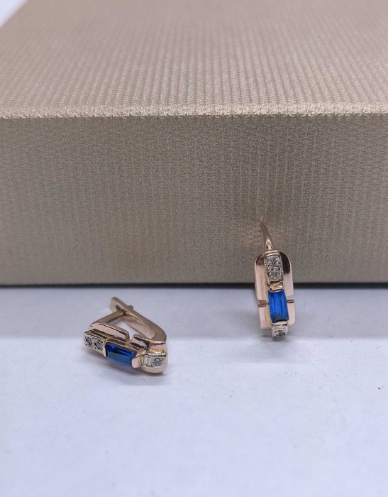 Серьги красное золото