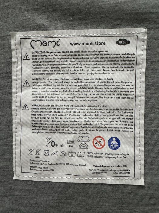 MoMi Детски шезлонг Bess Сиво