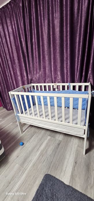 Pat lemn masiv fag bebelusi+saltea din cocos integrala 12cm  ,camera