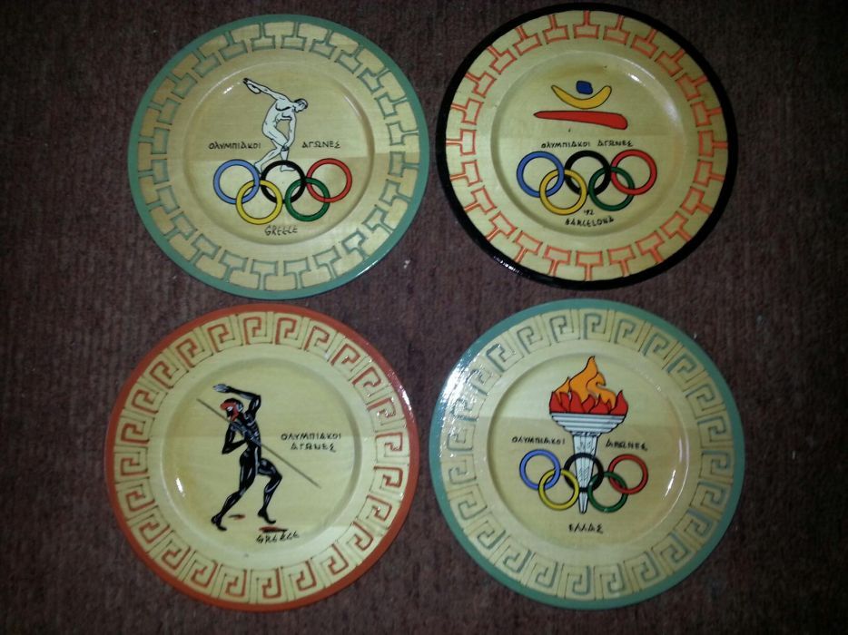 3-комп.Дървени чинии-Гръцки мотиви