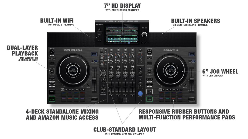 Consola standalone DENON DJ SC LIVE 4
