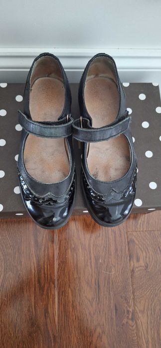 Туфли школьные черные кожаные