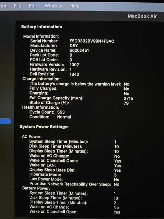 Macbook air 2020 16gb ram