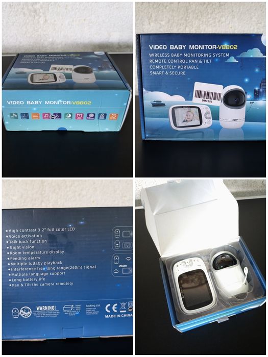 Monitor bebe camera supraveghere video copii bebelusi VB802 techsuit interfon wireless  360 grade