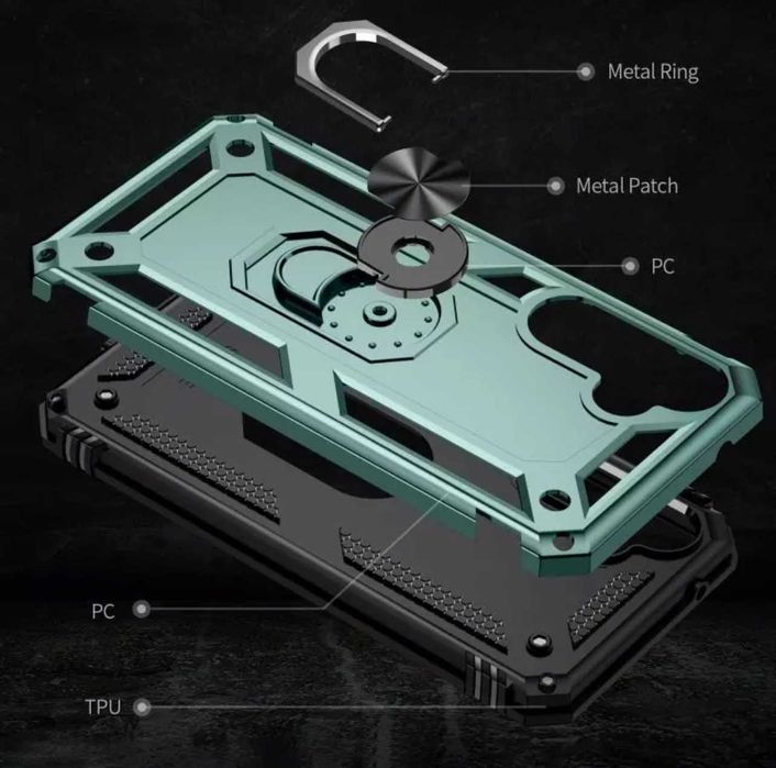 Husa antisoc hybrid ARMOR cu inel pt. Samsung Galaxy S23 FE / S24 FE