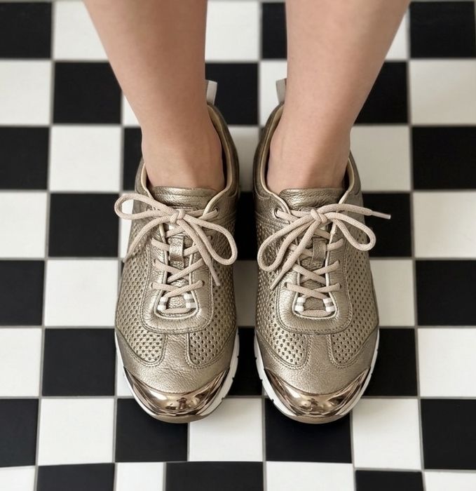 Pantofi dama Geox, auriu metalic, piele naturala, mar. 39
