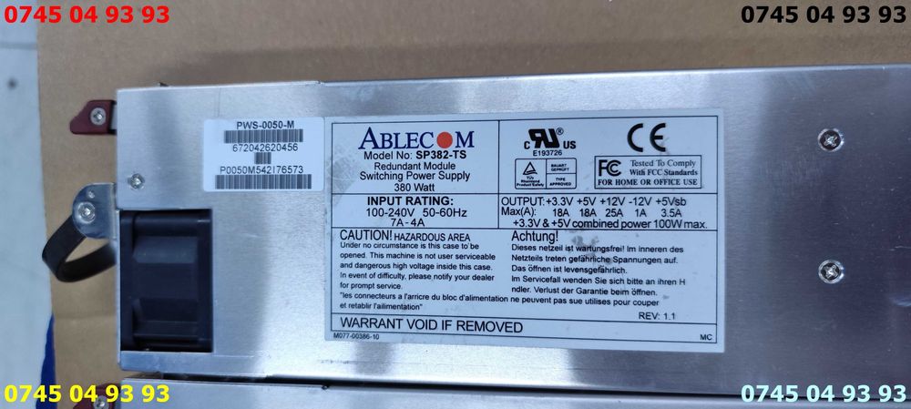 sursa surse server ABLECOM SP382 TS 380w functionale pret pe buc