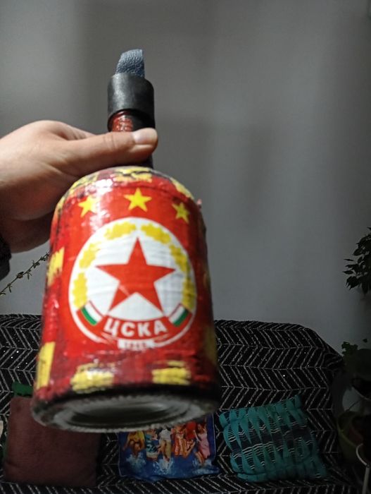 Сувенир шише ЦСКА ръчна изработка