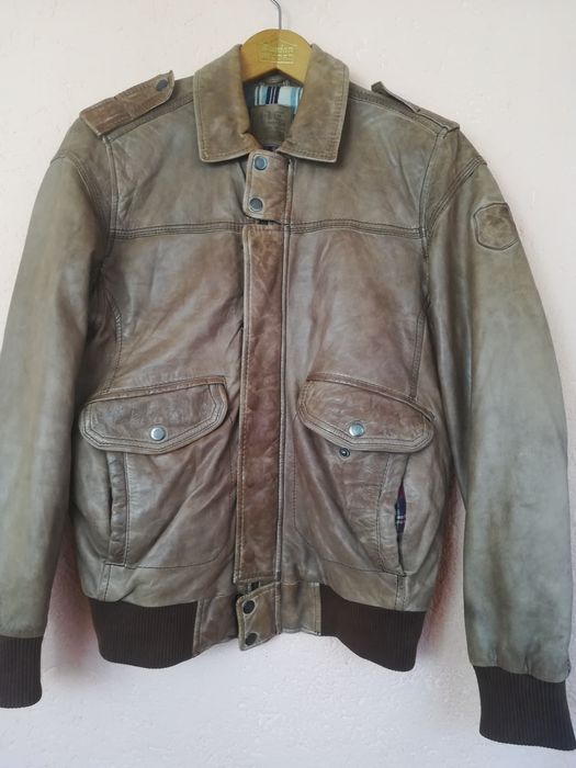 Geaca piele bărbați Mango