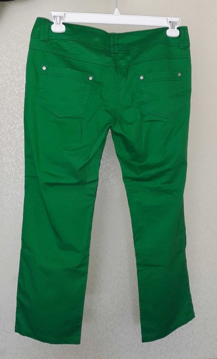 Дамски дънки (зелено, бяло)