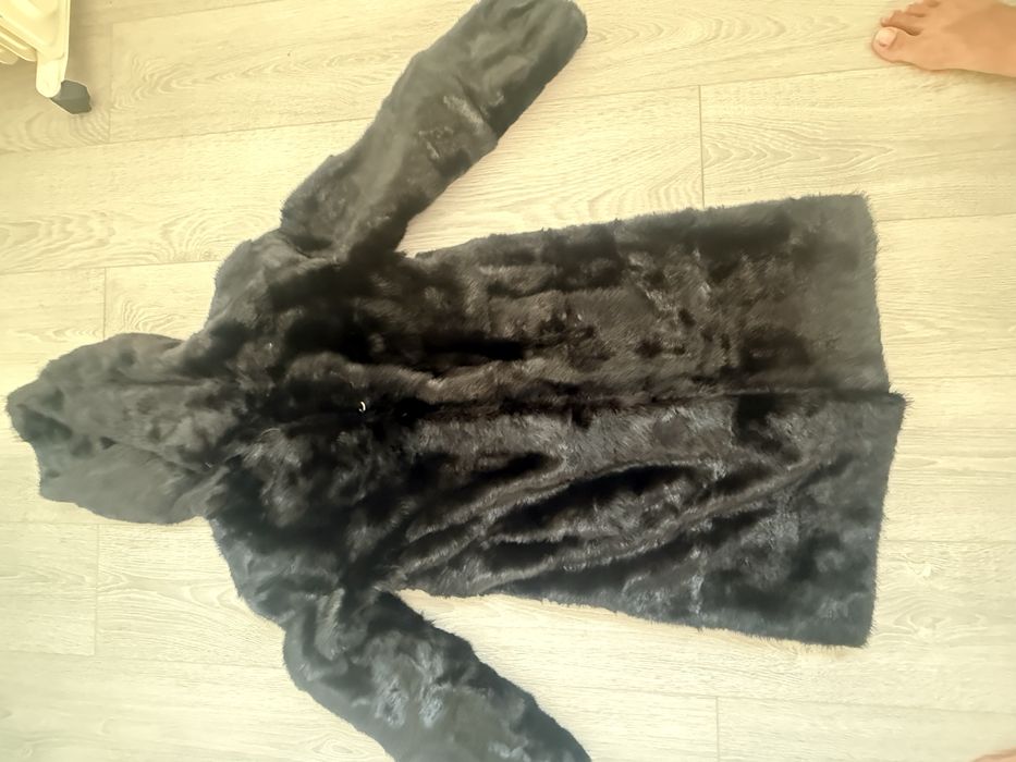 Норковая шуба с капюшоном