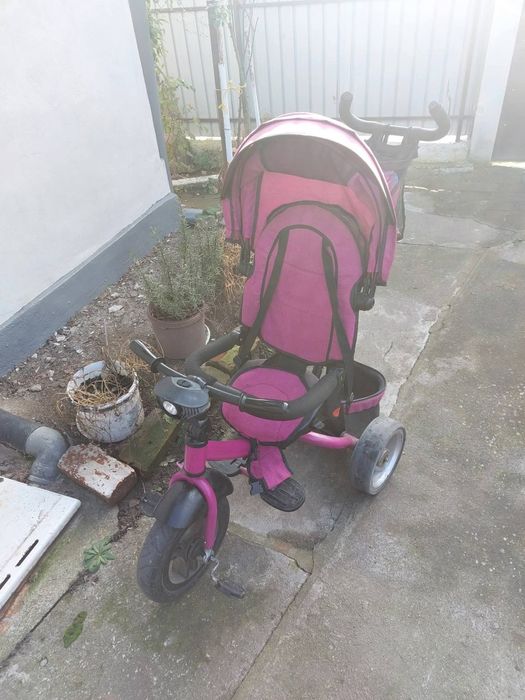 Tricicletă copii cu mâner părinte și copertină – mov