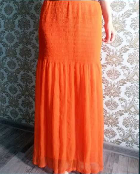 Производство Франция. Новые легкие длинные юбки, 3 цвета.