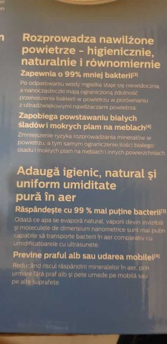 Umidificator aer Philips - umidificare a aerului de 40%, 50%, 60%