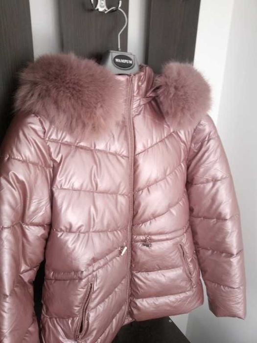 Geacă de iarnă MarZly mărimea XXL - Roz prăfuit metalizat (Rose Gold)