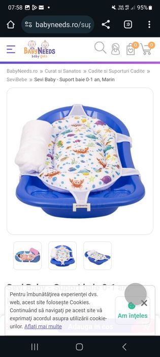 Vand suport cadita + cadita + suport de baie (folosit 1 data)