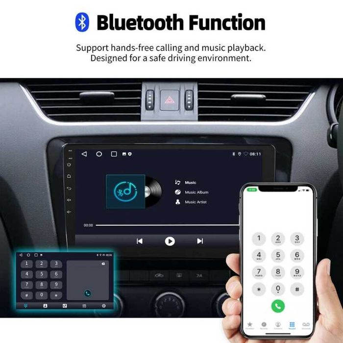 10” 6/128GB Skoda Octavia 2014-2018 с Android 15, 8-ядрен процесор, 4G/LTE, CarPlay и AndroidAuto