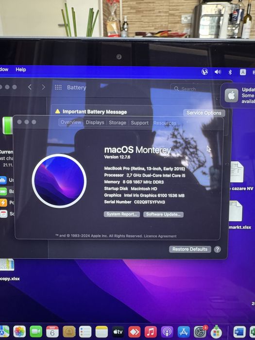 Laptop Apple Macbook Pro Retina 13 i5, 8GB